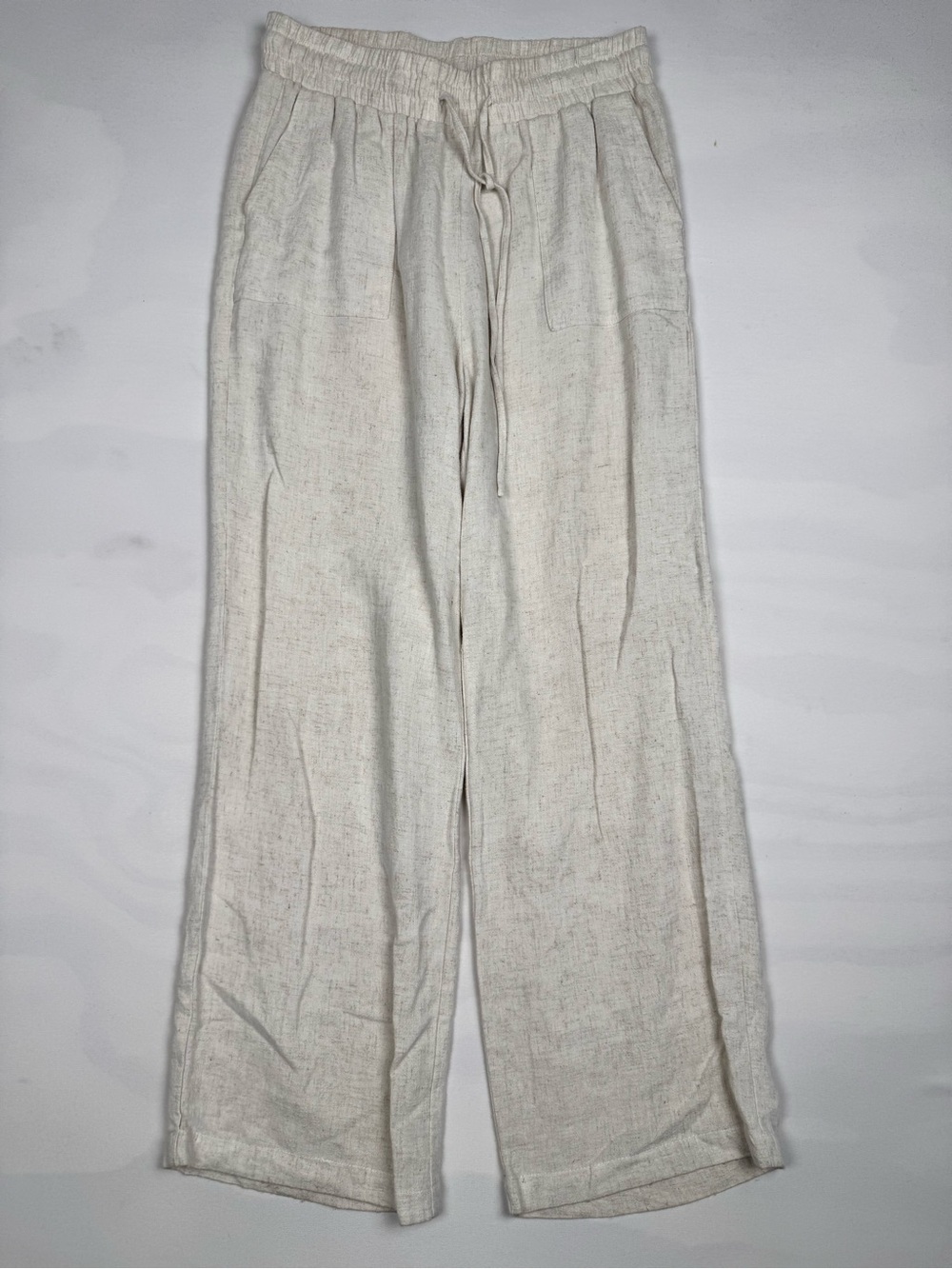Staccato Linen Blend Drawstring Wide-Leg Pants Beige Women’s M